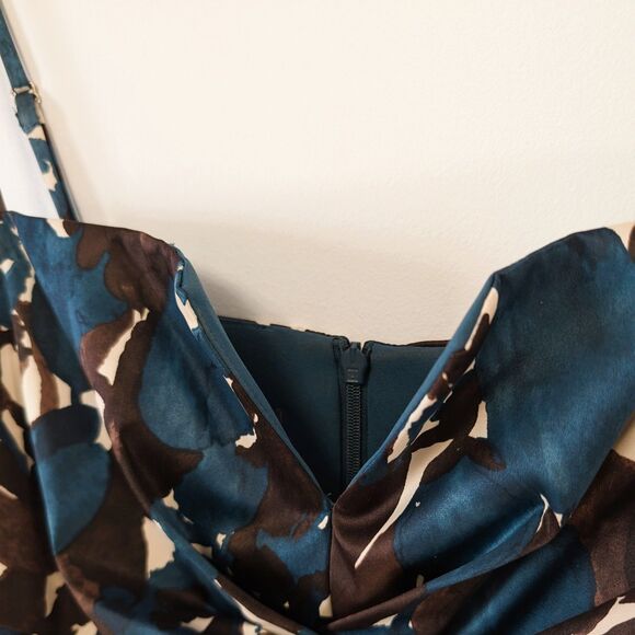 Donna Ricco Tulip Floral Pattern Sweetheart V-Neck Sheath Midi Dress - Picture 3 of 7